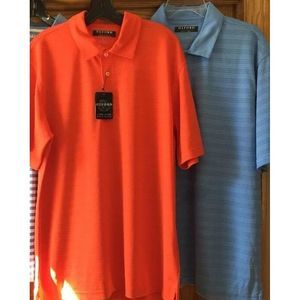 Oxford Golf Shirt 2 Veri Cool Mens L Blue Orange